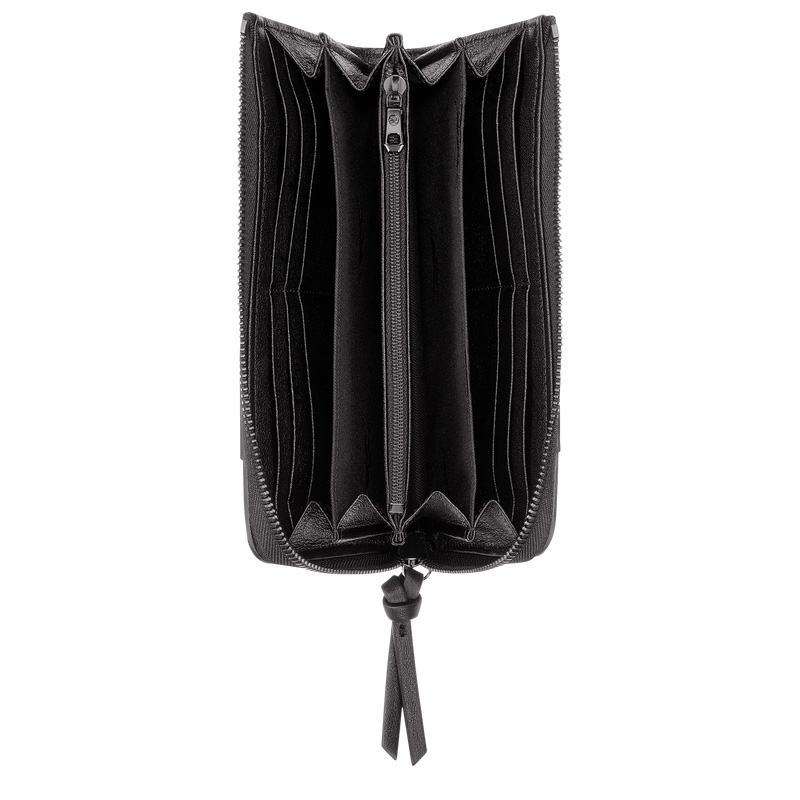 Longchamp 3D Zip around wallet Negras | LC-PMPW5930
