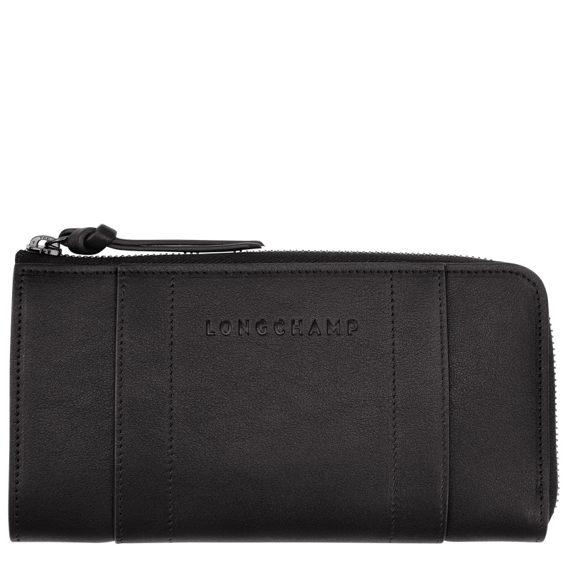 Longchamp 3D Zip around wallet Negras | LC-PMPW5930
