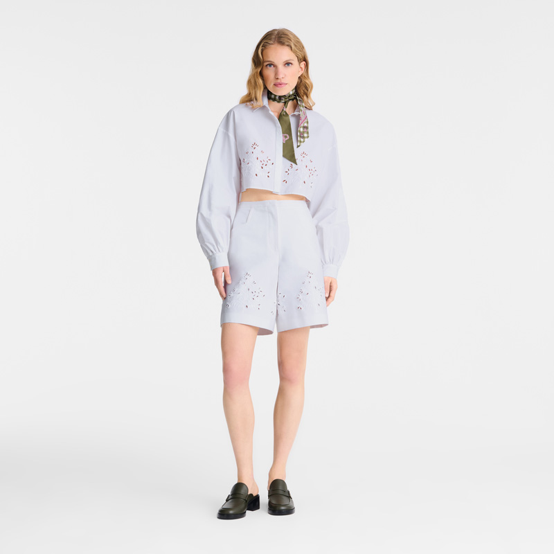 Longchamp Bermuda shorts Blancas | LC-BQJL3367