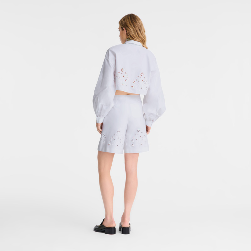 Longchamp Bermuda shorts Blancas | LC-BQJL3367