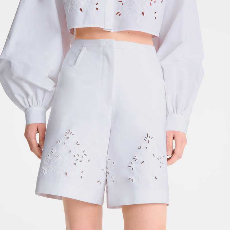 Longchamp Bermuda shorts Blancas | LC-BQJL3367