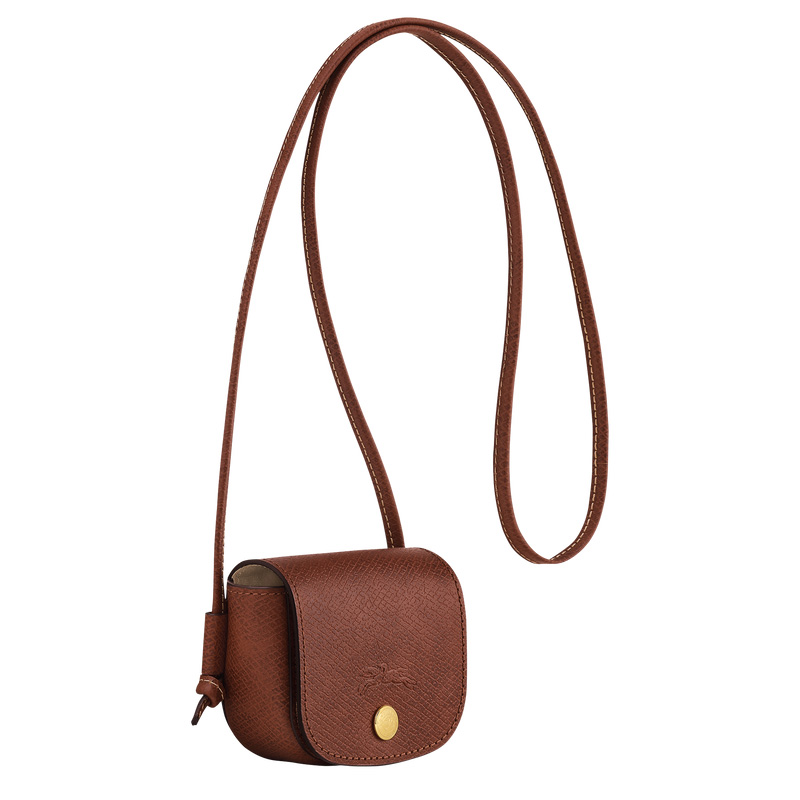 Longchamp Épure Coin purse with leather lace Marrones | LC-ZAIE0024