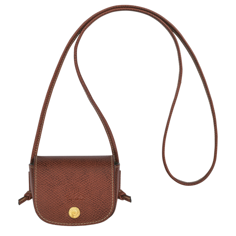 Longchamp Épure Coin purse with leather lace Marrones | LC-ZAIE0024