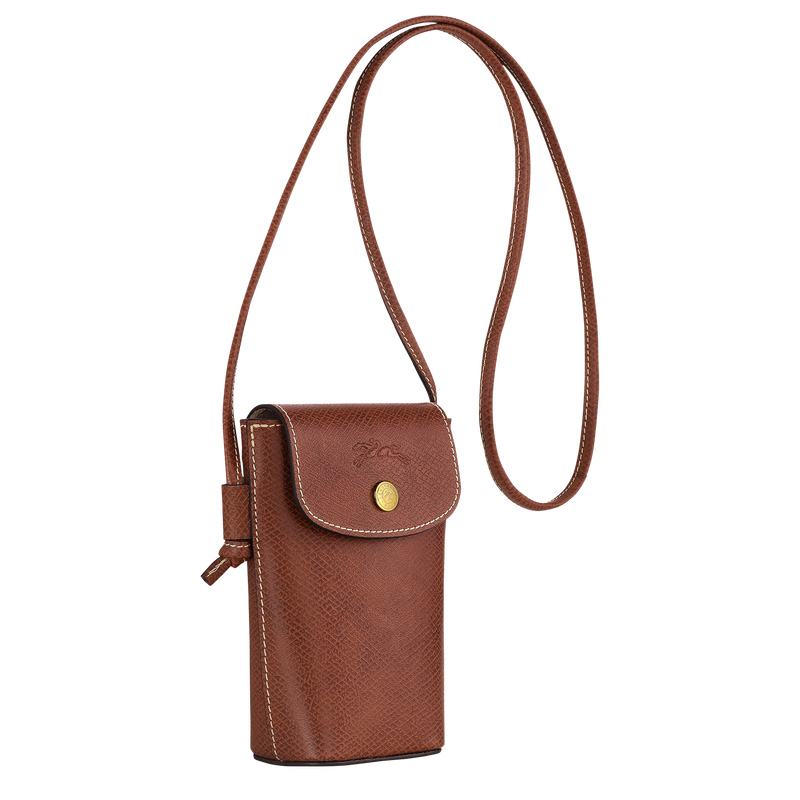 Longchamp Épure Phone case with leather lace Marrones | LC-GXJA1430