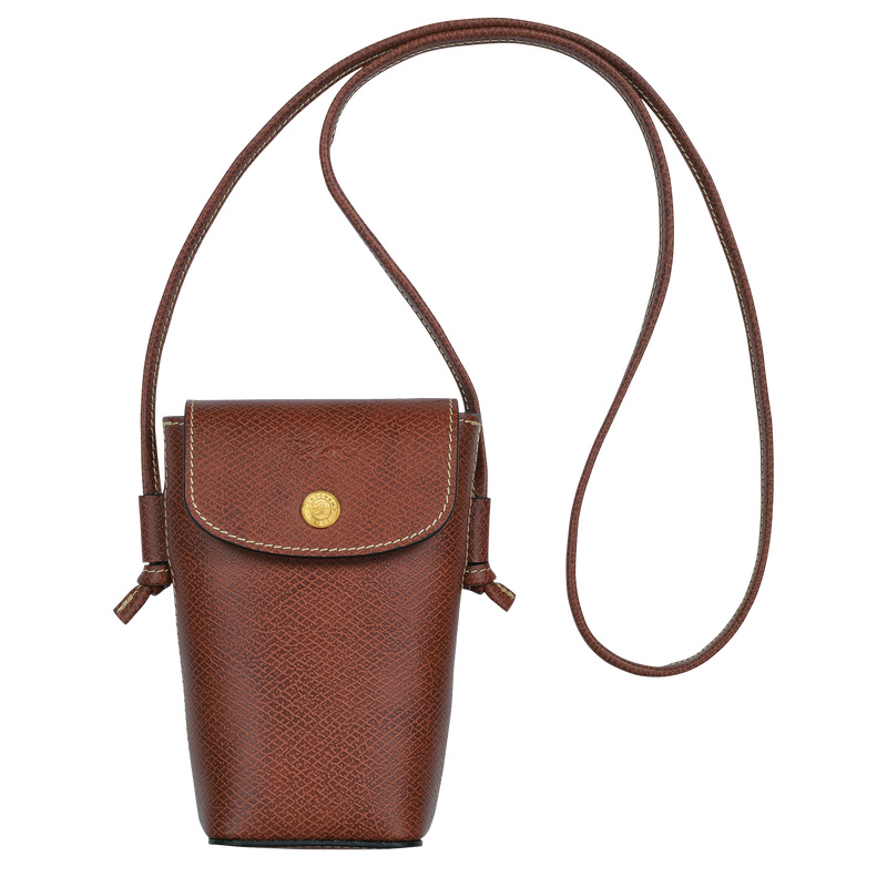 Longchamp Épure Phone case with leather lace Marrones | LC-GXJA1430