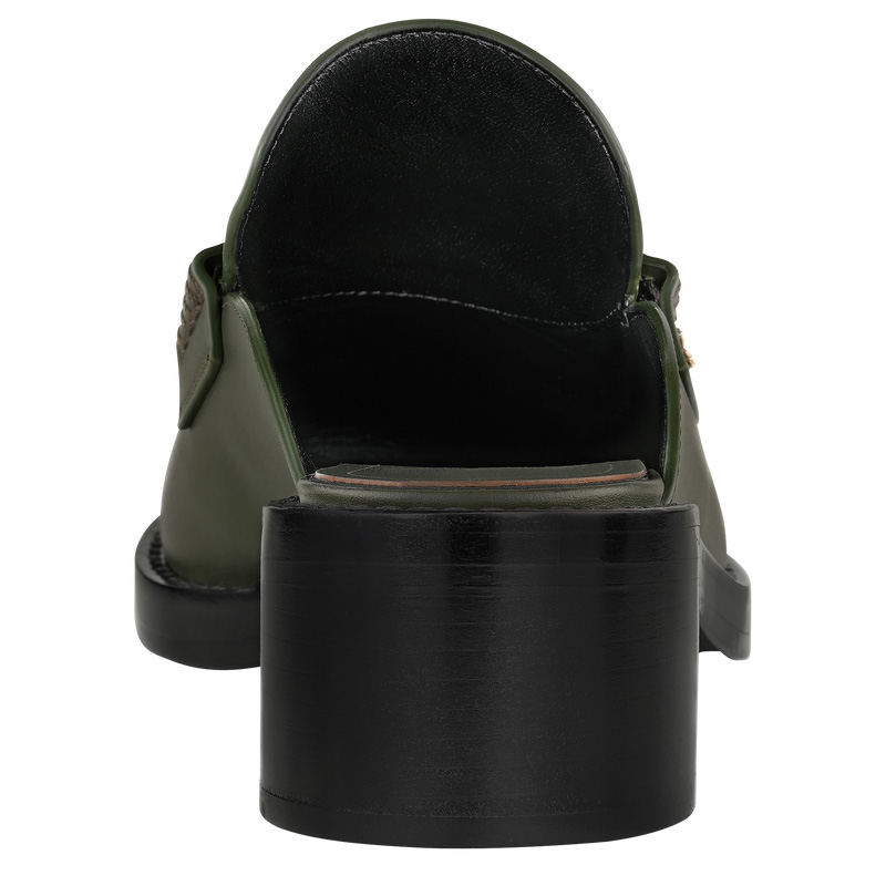 Longchamp Epure Timeless Mules Kaki | LC-AFTR7234
