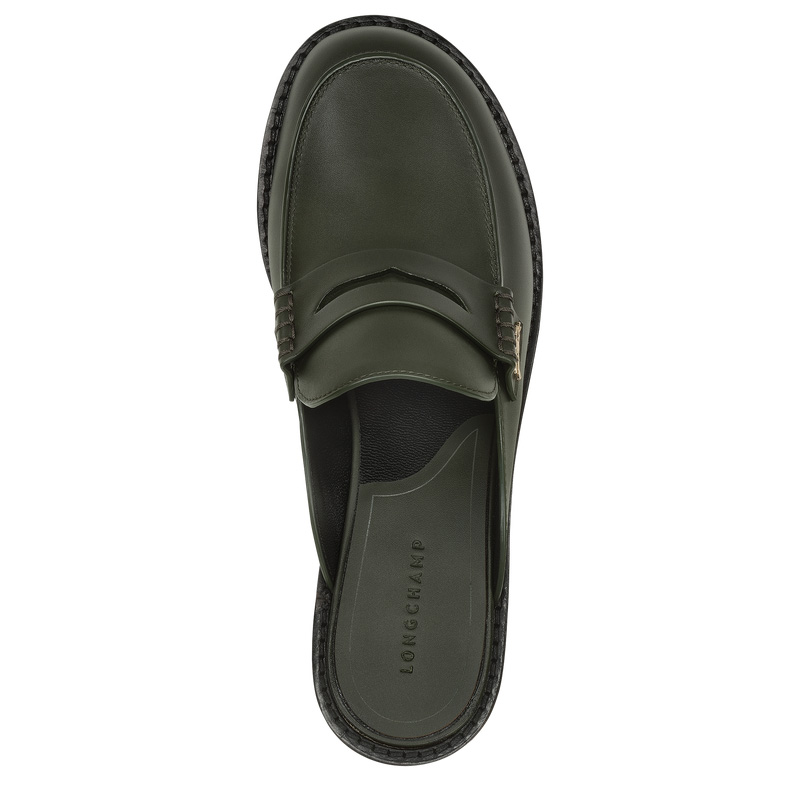 Longchamp Epure Timeless Mules Kaki | LC-AFTR7234