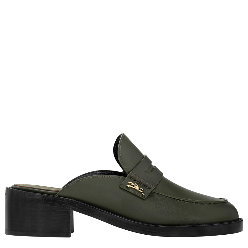 Longchamp Epure Timeless Mules Kaki | LC-AFTR7234