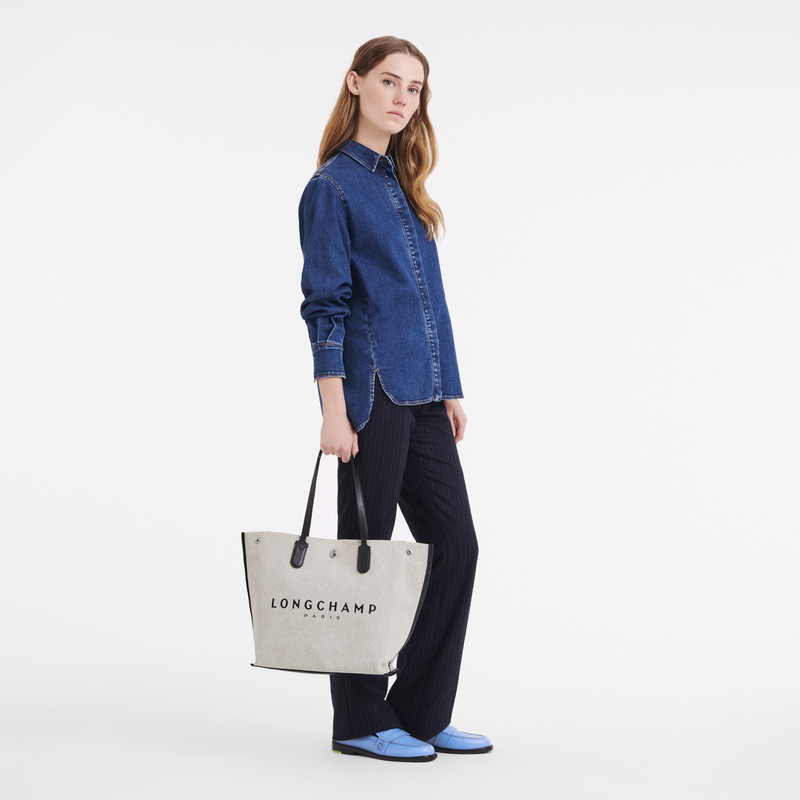 Longchamp Essential L Tote bag Ecru | LC-QUEH0212