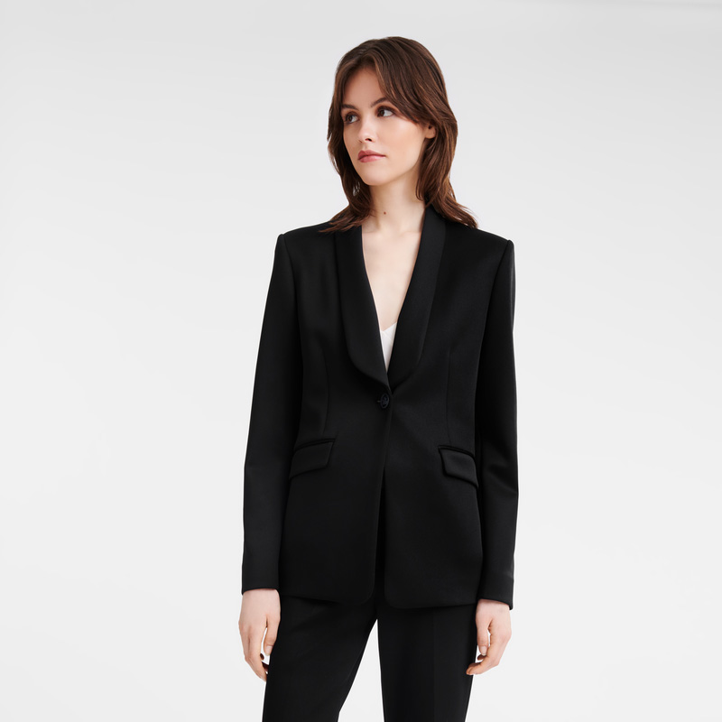 Longchamp Fitted jacket Negras | LC-OWRE9639