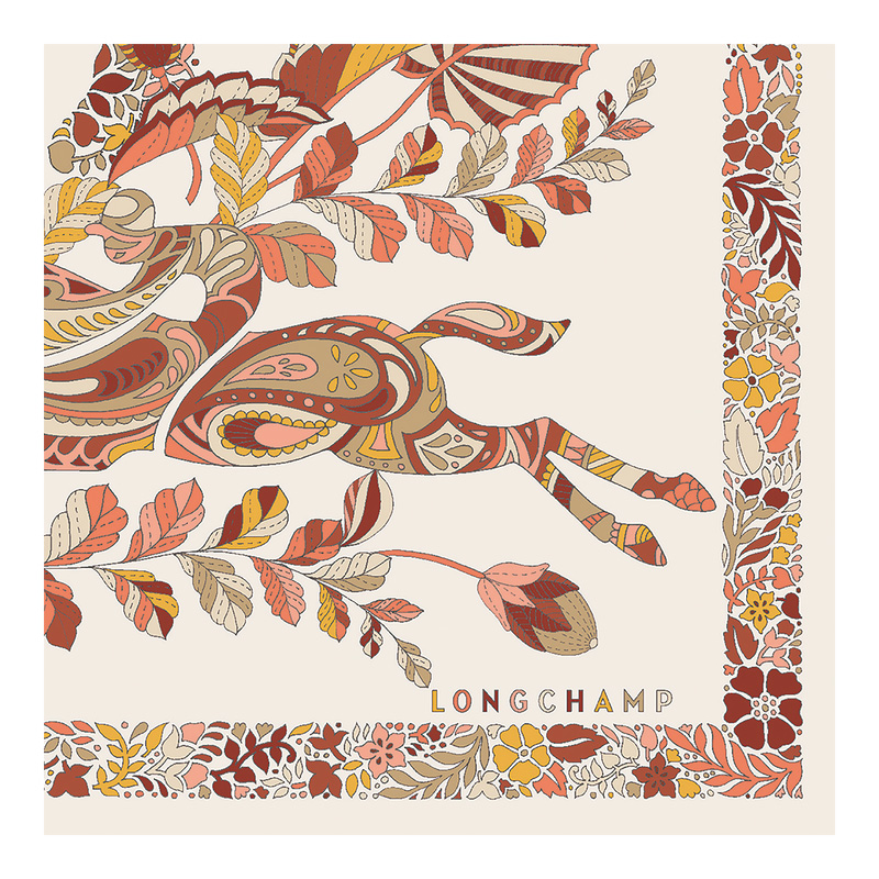 Longchamp Forêt Silk scarf 50 Honey | LC-LJRO1539