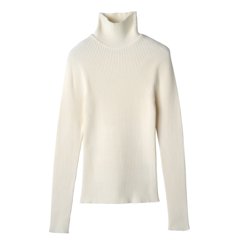 Longchamp High collar fitted jumper Ecru | LC-HEUN2946