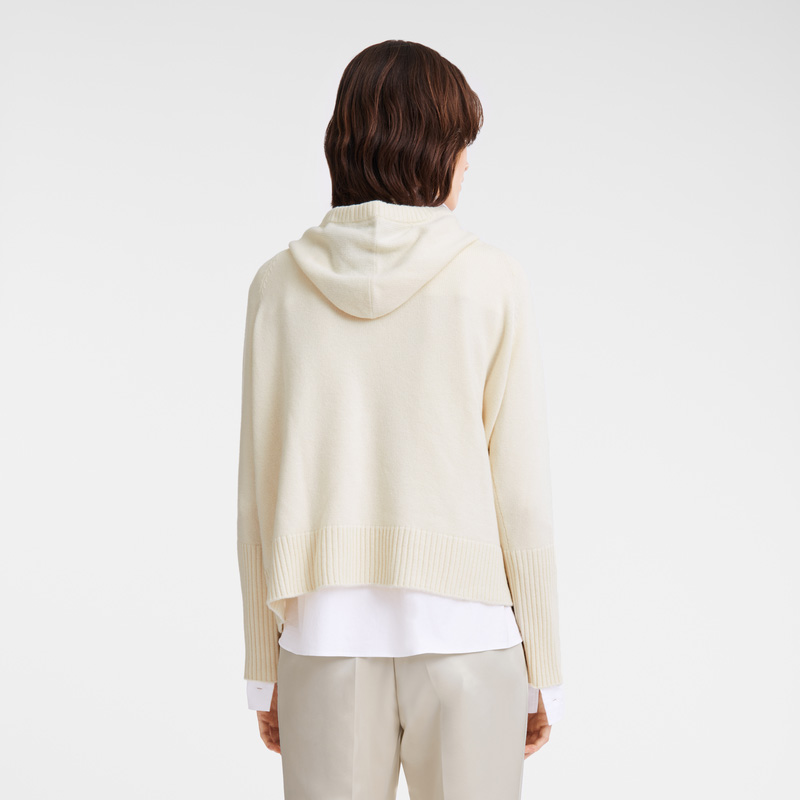 Longchamp Hoodie jumper Ecru | LC-FDLC6448