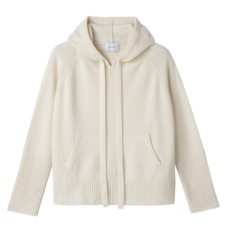 Longchamp Hoodie jumper Ecru | LC-FDLC6448