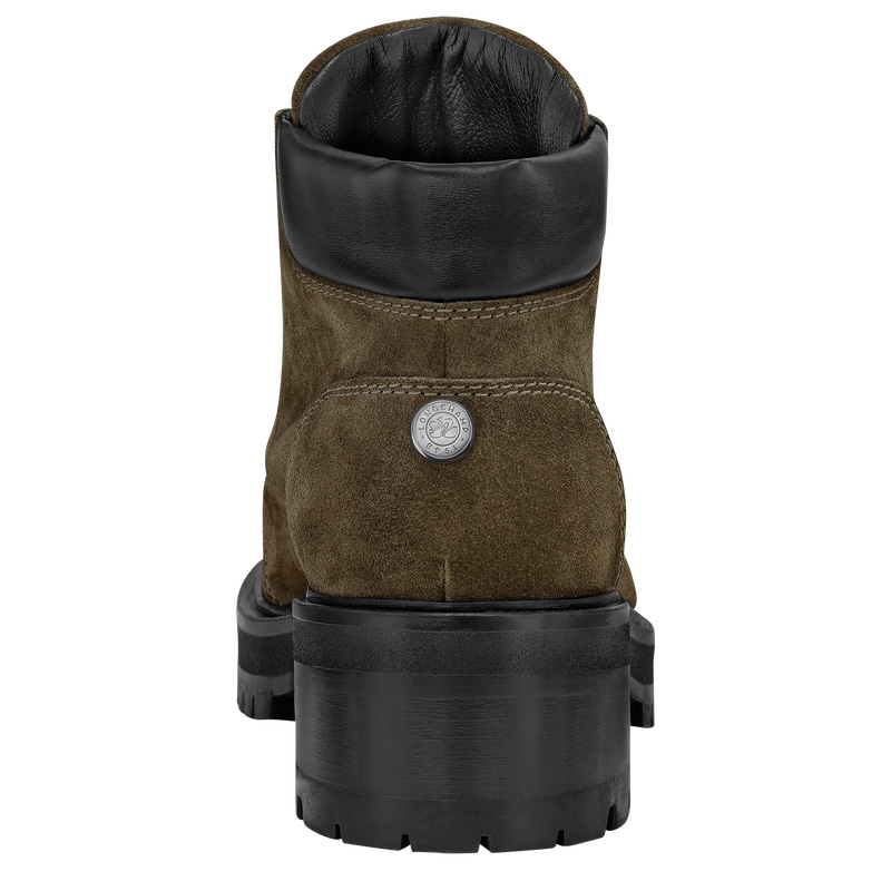 Longchamp La Baroudeuse Low Boots Verde Oliva | LC-ALHN9891