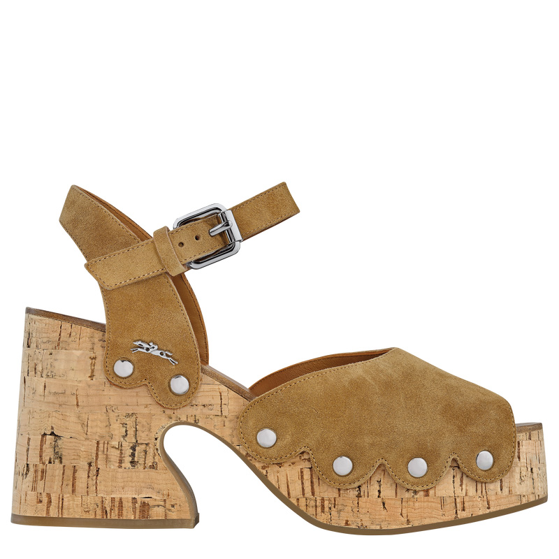 Longchamp La Cigale Sandals Walnut | LC-WNPJ1413