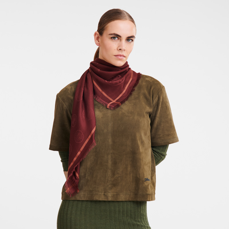 Longchamp La Médaille Shawl Burdeos | LC-HDGQ6918
