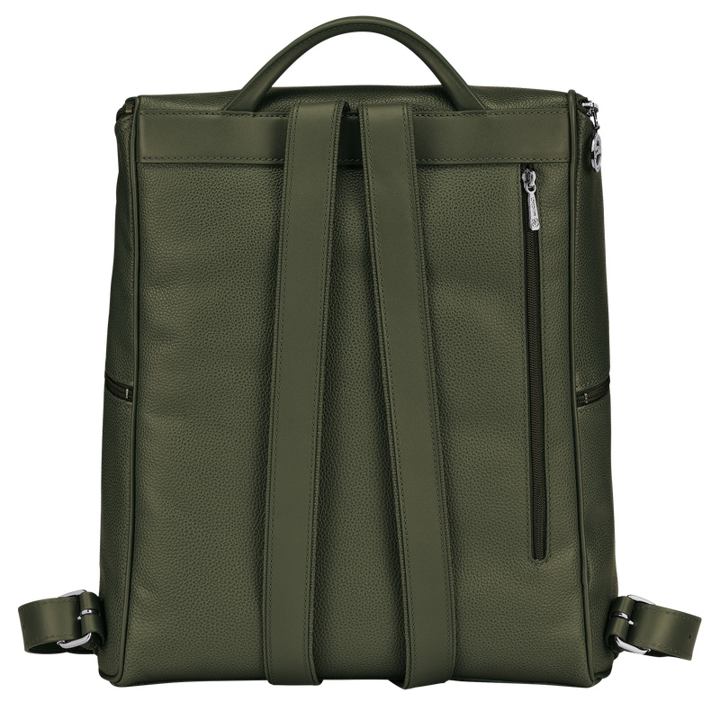Longchamp Le Foulonné Backpack Kaki | LC-FZKS1885
