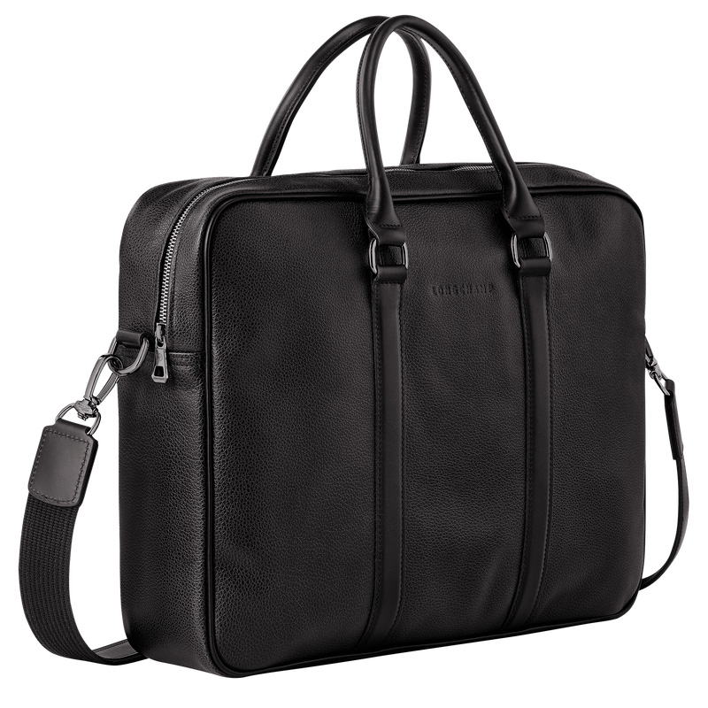 Longchamp Le Foulonné M Briefcase Negras | LC-LUJG7383