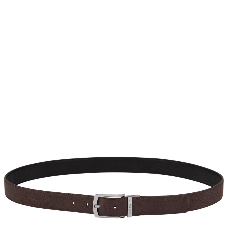 Longchamp Le Foulonné Men's belt Mocha/Black | LC-IMZU2220