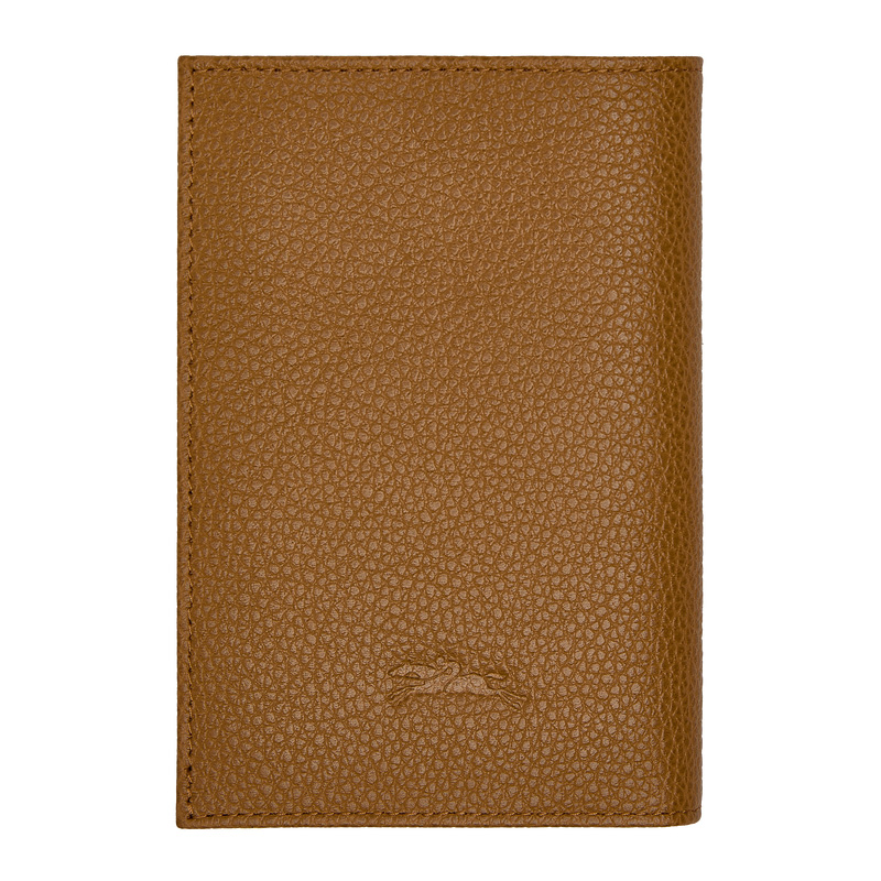 Longchamp Le Foulonné Passport cover Walnut | LC-DDFW9485