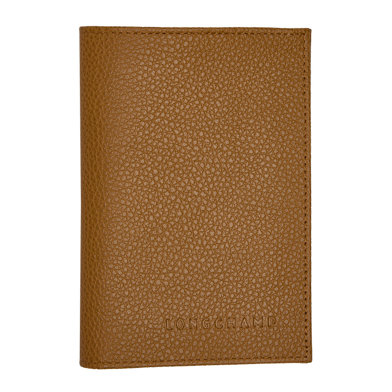 Longchamp Le Foulonné Passport cover Walnut | LC-DDFW9485