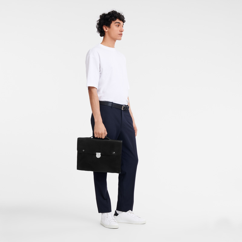 Longchamp Le Foulonné S Briefcase Negras | LC-QDRR4459