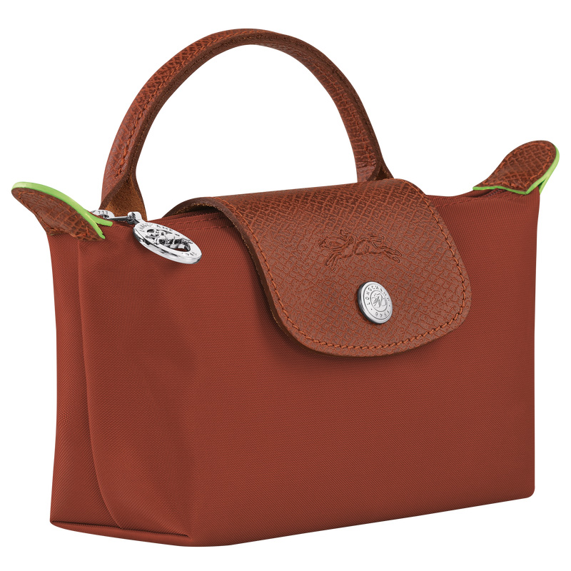 Longchamp Le Pliage Green Pouch with handle Chestnut | LC-RLWO2998