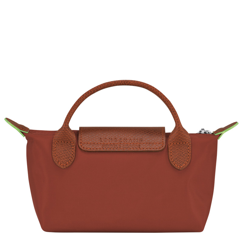 Longchamp Le Pliage Green Pouch with handle Chestnut | LC-RLWO2998
