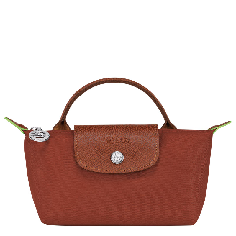 Longchamp Le Pliage Green Pouch with handle Chestnut | LC-RLWO2998