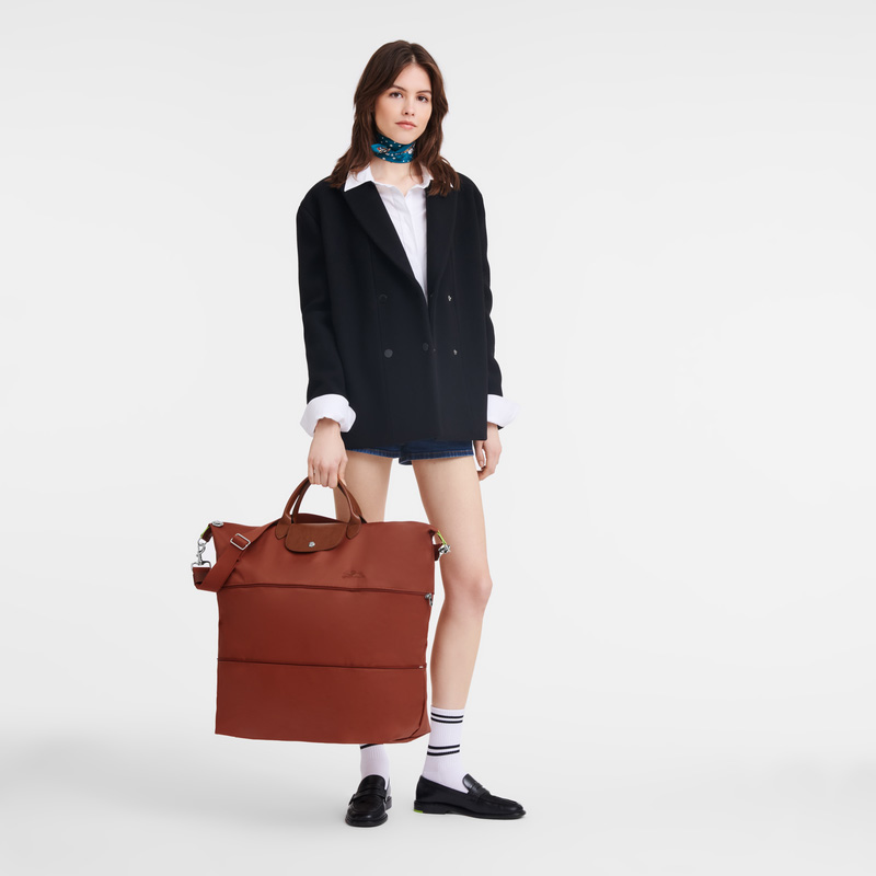 Longchamp Le Pliage Green Travel bag expandable Chestnut | LC-XOQH4411