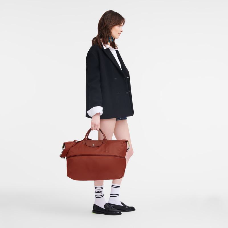 Longchamp Le Pliage Green Travel bag expandable Chestnut | LC-XOQH4411