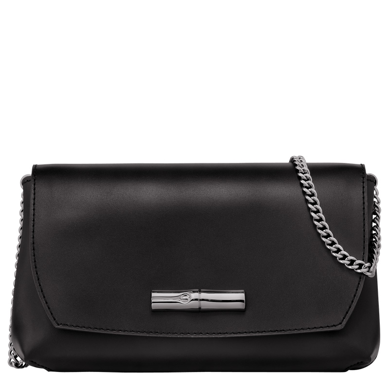 Longchamp Le Roseau Clutch Negras | LC-USWA4141