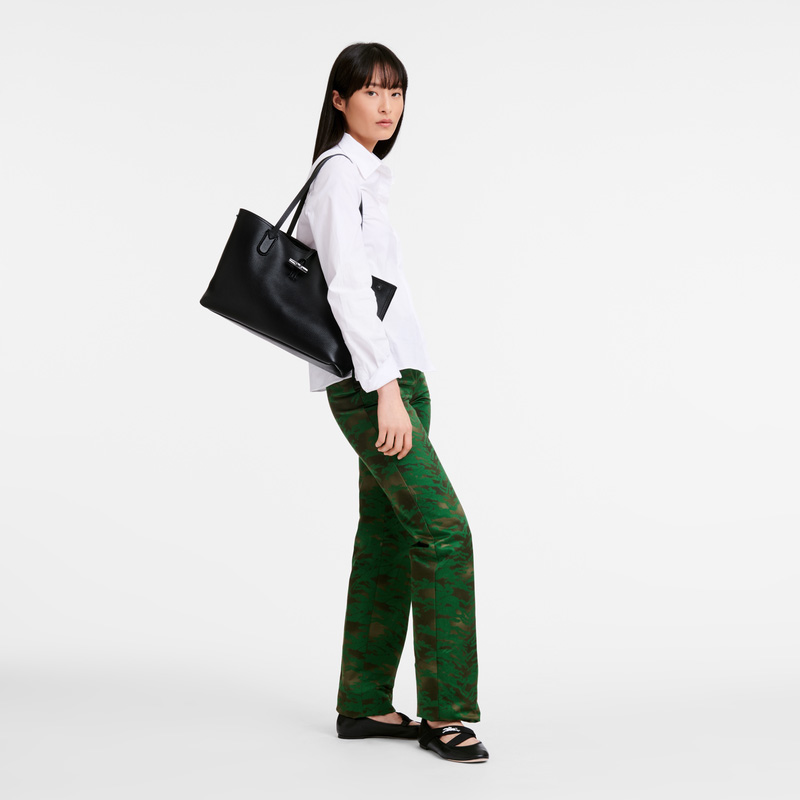 Longchamp Le Roseau Essential M Tote bag Negras | LC-CUDM6351