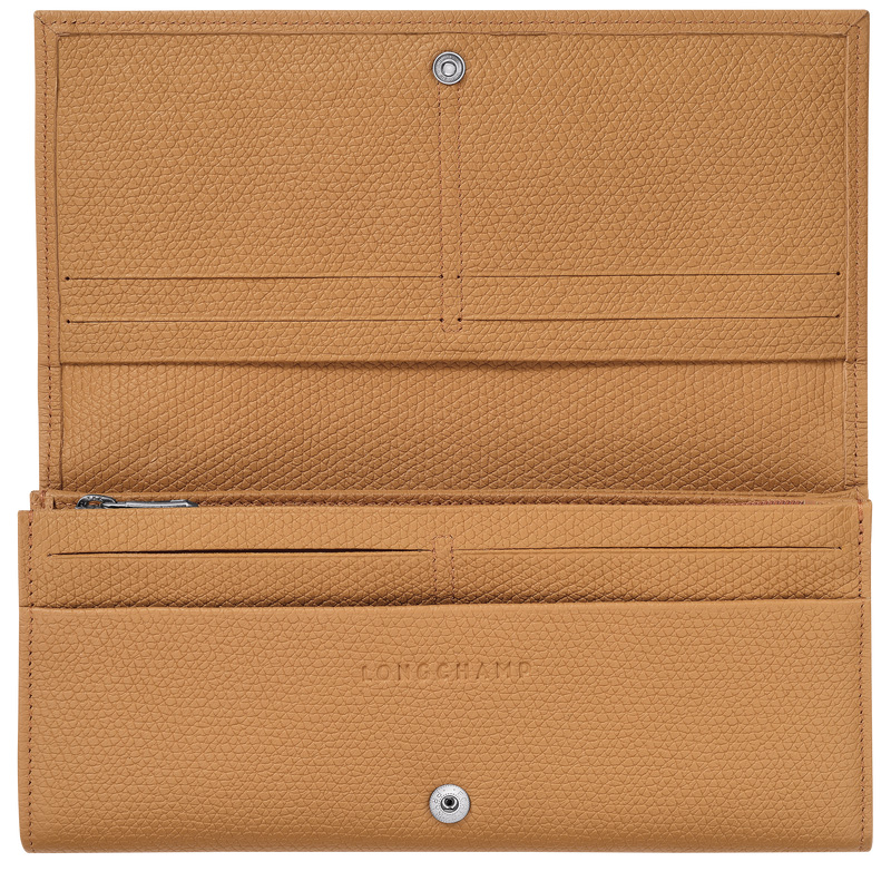 Longchamp Le Roseau Flap wallet Walnut | LC-WVSA7427
