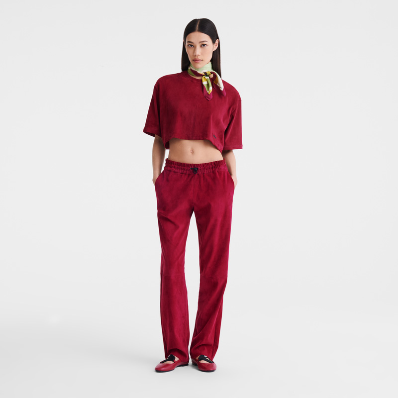 Longchamp Leather crop top Beetroot | LC-WWLV2886