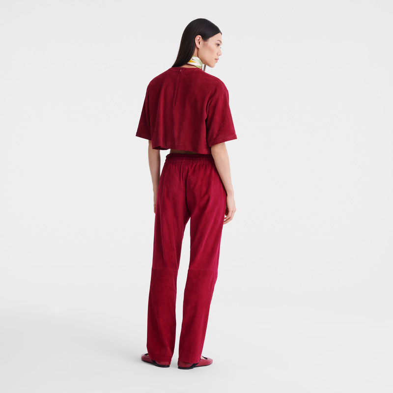 Longchamp Leather crop top Beetroot | LC-WWLV2886