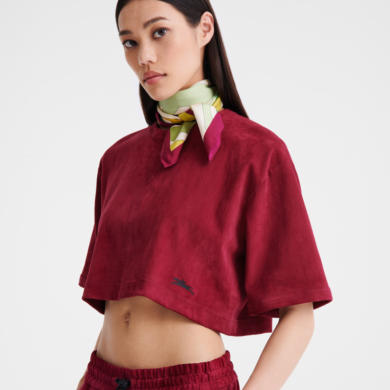 Longchamp Leather crop top Beetroot | LC-WWLV2886