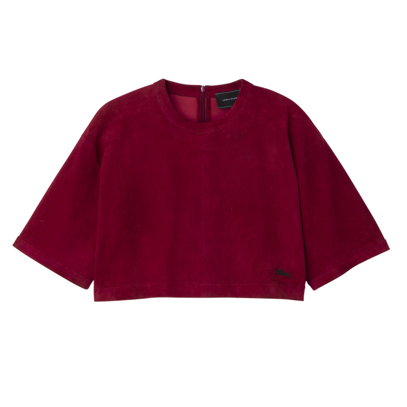 Longchamp Leather crop top Beetroot | LC-WWLV2886