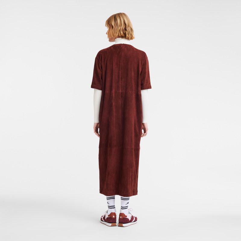 Longchamp Leather long dress Burdeos | LC-BMAC4195