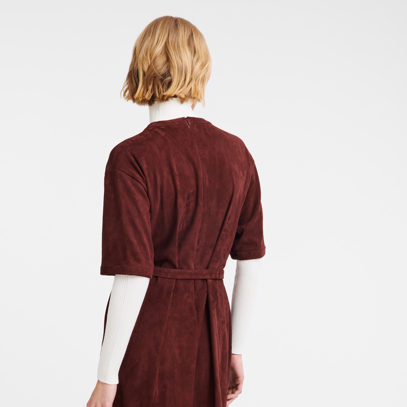 Longchamp Leather long dress Burdeos | LC-BMAC4195
