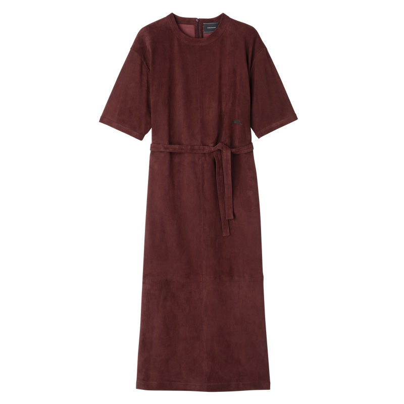 Longchamp Leather long dress Burdeos | LC-BMAC4195