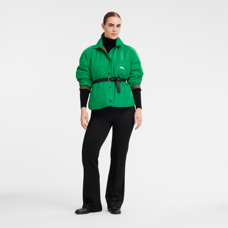 Longchamp Padded blouson Khaki/Green | LC-GUWB8731