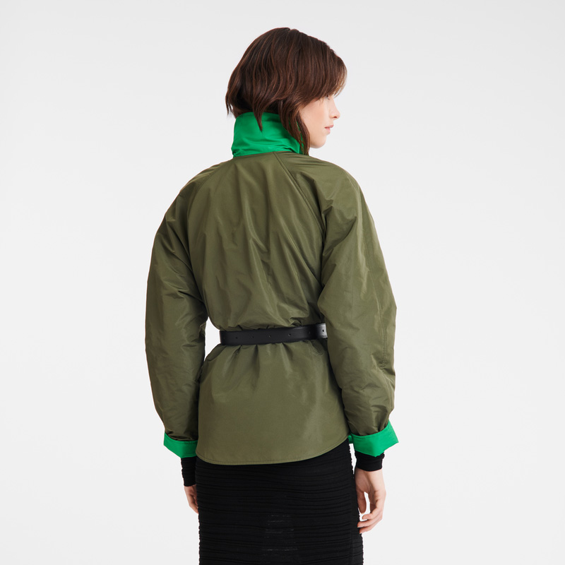 Longchamp Padded blouson Khaki/Green | LC-GUWB8731