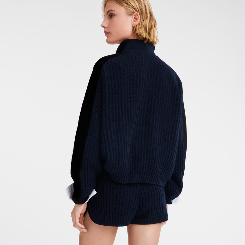 Longchamp Polo collar jumper Azul Marino | LC-OJUV4035