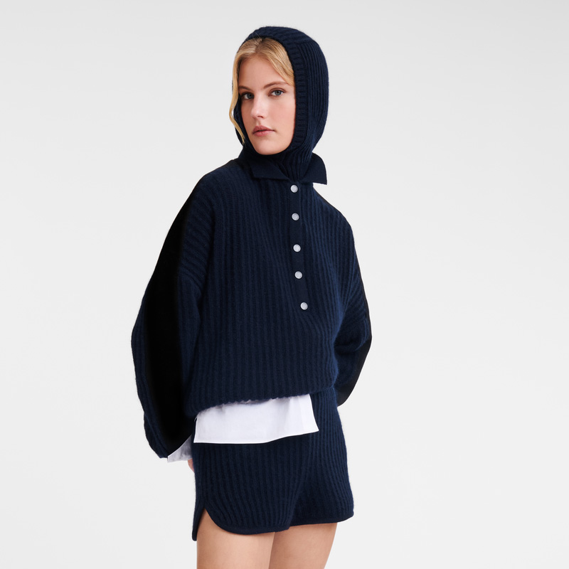 Longchamp Polo collar jumper Azul Marino | LC-OJUV4035