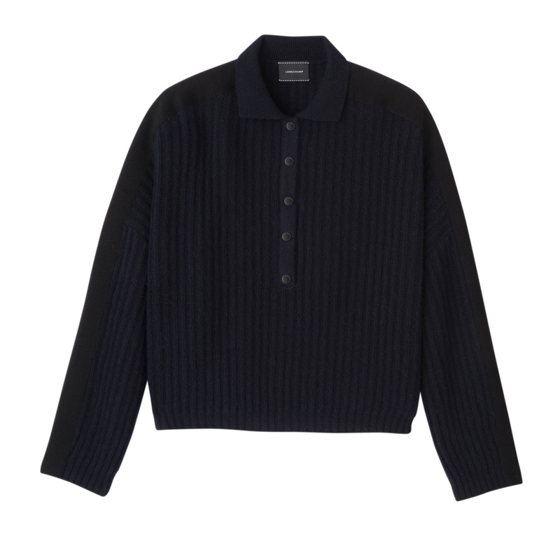 Longchamp Polo collar jumper Azul Marino | LC-OJUV4035