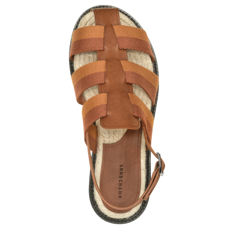 Longchamp Shadow Sandals Cognac | LC-ZKEQ6846