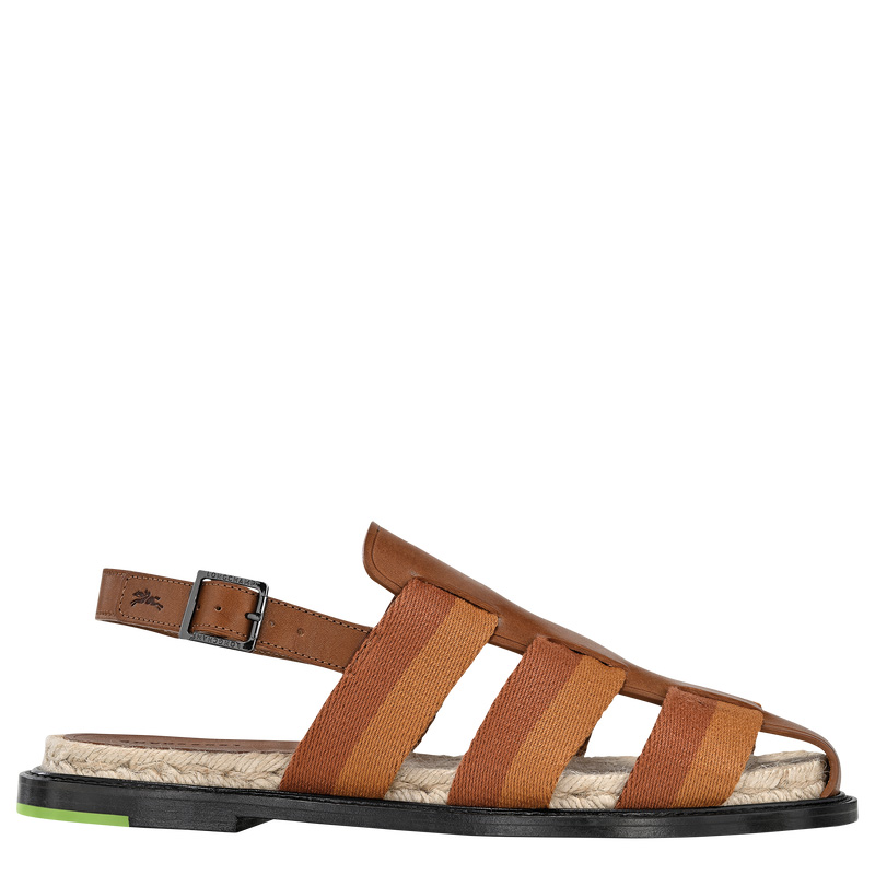 Longchamp Shadow Sandals Cognac | LC-ZKEQ6846