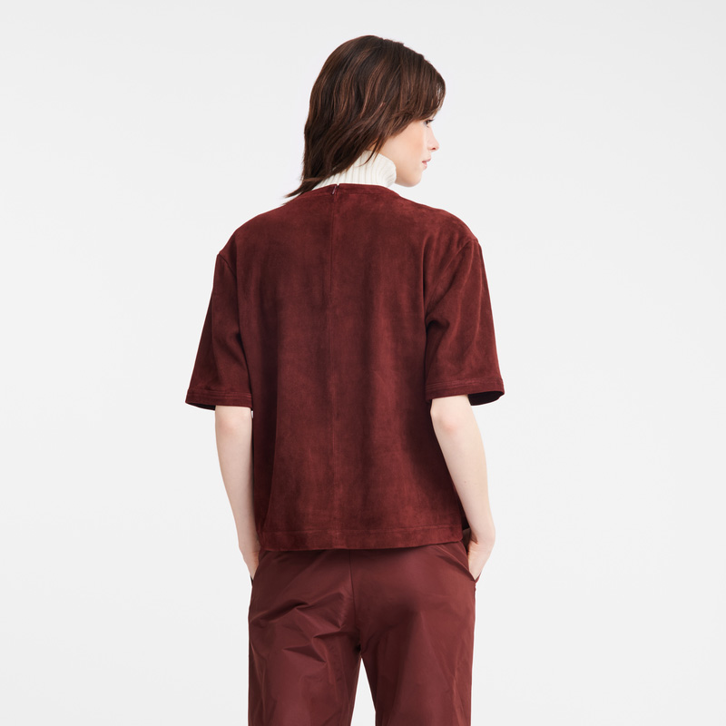 Longchamp Short leather top Burdeos | LC-WNZJ4486
